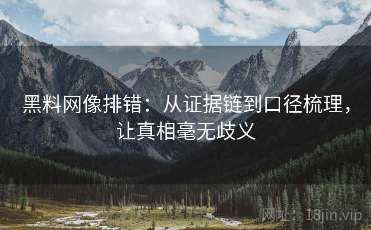 黑料网像排错:从证据链到口径梳理,让真相毫无歧义 黑料网像排错:从证据链到口径梳理,让真相毫无歧义